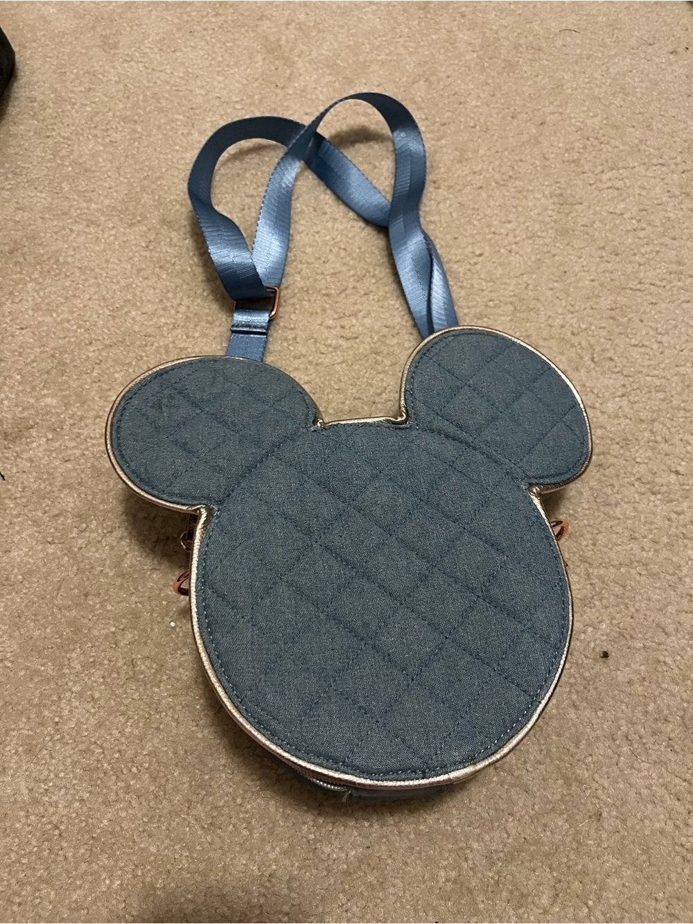 Denim Quilted Mickey Pin Bag